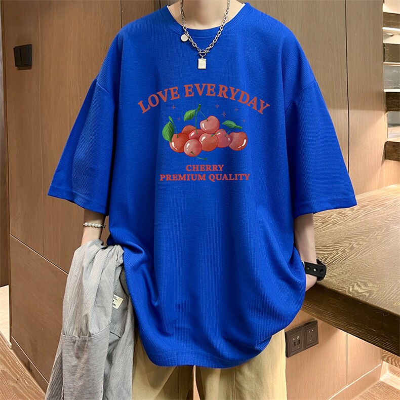 华夫格t恤男短袖男大码五分袖酒店风HT73325-P22,男装T恤,电商A040