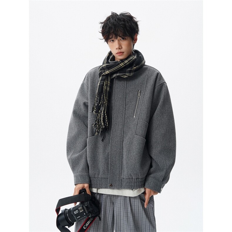 现货秋冬季加厚立领毛呢夹克男外套韩版呢子上衣812-F675P118，男装夹克，星座812