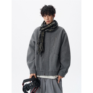 现货 秋冬季加厚立领毛呢夹克男外套韩版呢子上衣812-F675P118，男装夹克，星座812