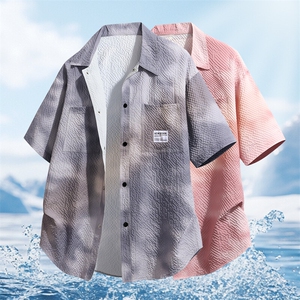 得物立体夏季新款短袖衬衣宽松休闲韩版外套半袖A436-T15-P45