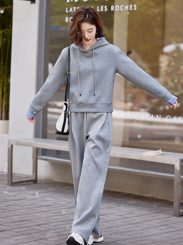 连帽卫衣女短款20225春新款宽松休闲加绒加厚百搭小个子套头外套,女装卫衣/绒衫,梦懿尔