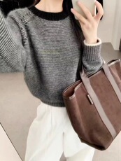 高级感韩版休闲通勤百搭针织毛衣，女装针织衫/毛衣，圣旺供货
