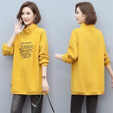 2024冬季新款中长款刺绣加绒卫衣保暖百搭舒适卫衣，女装卫衣/绒衫，独衣靓