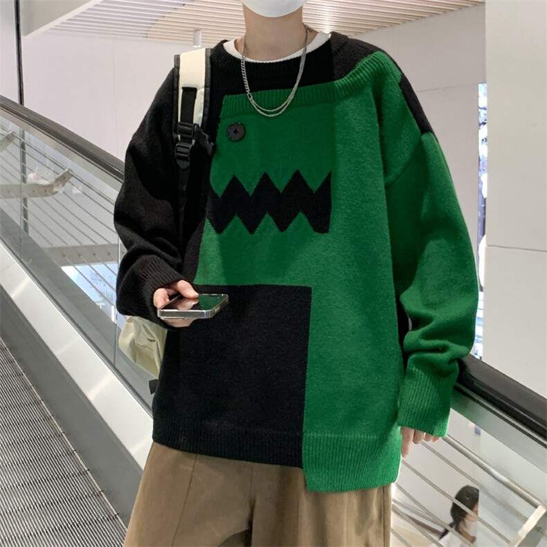毛衣男韩版日系针织衫冬季ins港风慵懒线衣外套MY0733-P45图片
