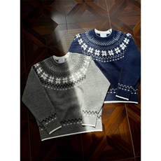 费尔岛美式慵懒学院风提花套头毛衣针织衫男女情侣65zzs136p65，男装针织衫/毛衣，电商D256A(原A064A)