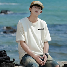 T1987夏季休闲圆领大码多色印花T恤衫男女班服团队服纯棉TEE，男装T恤，星座115A-3