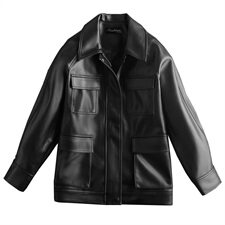 现货工装皮衣女机车服宽松PU皮290821P135加绒150薄控198绒控218，女装皮衣，艾青服饰
