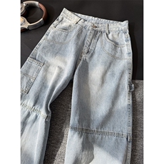 【高质量档口现货特批45元】男女秋冬宽松牛仔裤610A-KP1136，男装牛仔裤，星座610A