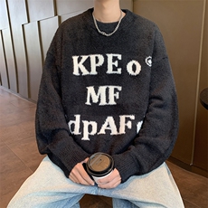B322P55秋冬字母宽松毛衣打底衫男装男港风，男装针织衫/毛衣，星座512-6