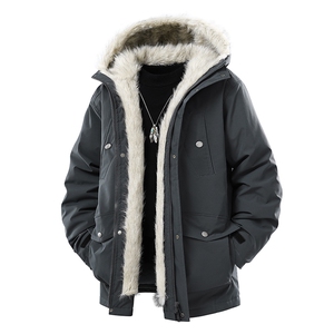 连帽中长棉服 舒适保暖特色毛领 RDL33102G-P200图片