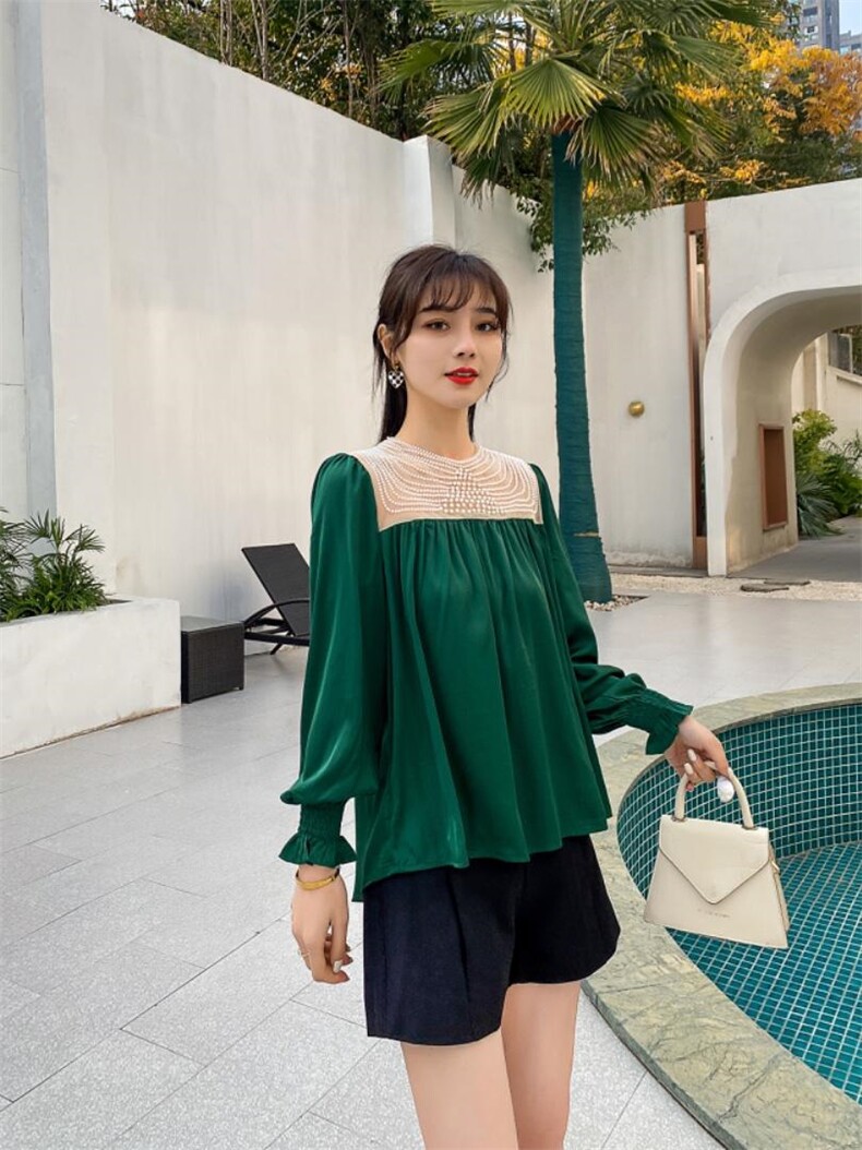 （现货）春款仿醋酸衬衫，女装衬衫，起奢