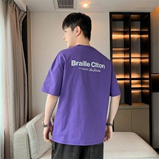 25178-特P38港风宽松纯棉印花短袖T恤夏季时尚休闲T恤男打底衫，男装T恤，电商D310B-1