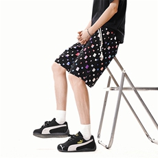 DK162-P32花白短裤男女夏季新款休闲冰丝沙滩中裤宽松百搭五分裤，男装牛仔裤，电商A178