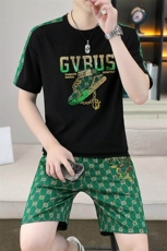 83672-P65欧货短袖t恤休闲套装男潮牌2025夏季新款男士短裤两件套，男装T恤，电商D310B