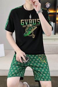 83672-P65欧货短袖t恤休闲套装男潮牌2025夏季新款男士短裤两件套图片