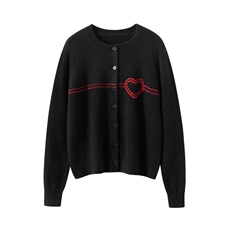 2025秋冬新款羊绒衫女100%纯山羊绒圆领简约气质针织开衫保暖外套，女装羊绒衫，戎美山