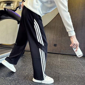 K527-P58控88秋冬设计感运动卫裤男款条纹宽松长裤时尚休闲裤男图片