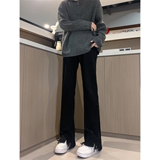 春夏黄泥美式vibe裤高街黑色破洞微喇直筒毛边牛仔裤男K890-P55，男装牛仔裤，星座205