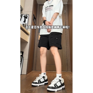 工装短裤男五分裤潮牌短裤冰感短裤薄款多口袋特P35-DK1108图片
