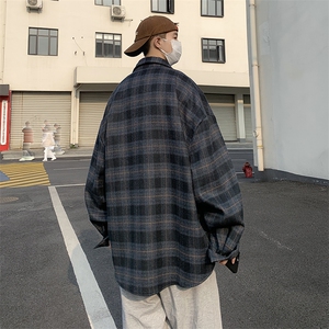 嘻哈格子衬衫男长袖韩版宽松潮流bf原宿风秋季外套CS01161-P63图片