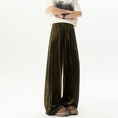 8XL-M加绒美拉德宽松金丝绒阔腿裤垂感拖地裤K993P55加绒65控78，男装休闲裤，电商D206-1