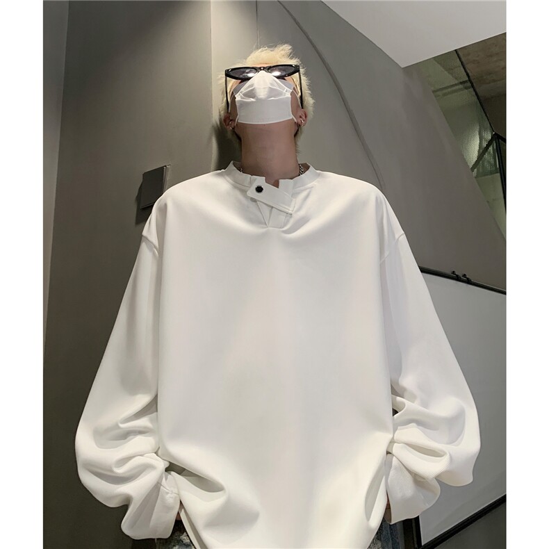 初秋新款抗皱不起球小V领T恤男长袖纯色套头上衣打底衫D362特P38,男装T恤,电商A335-1（原A458）