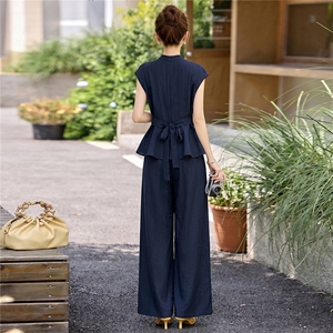 2026夏装新款简约时尚休闲阔腿裤套装图片