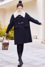 现货2023手工双面羊毛大衣女秋冬新款中长款时尚宽松外套，女装双面呢大衣，仟媚宠