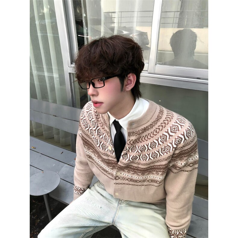 【现货】DMY39-批65美式潮牌开衫毛衣Cleanfit慵懒风软糯针织衫,男装针织衫/毛衣,星座603-2