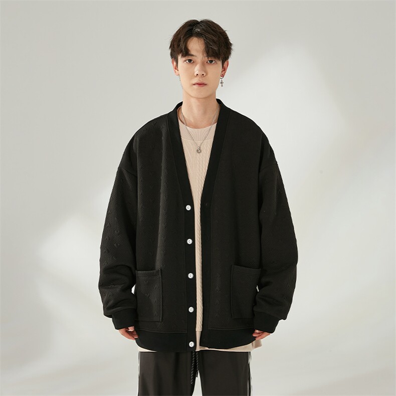 M-6XL提花秋季新款大码针织开衫毛线卫衣XZ109-W02043-P55,男装卫衣,星座109