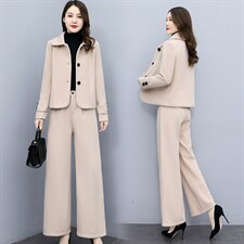 罗得堡2023冬装新款呢料外套套装7021，女装套装/套裙，罗得堡