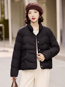 现货2025年冬季新款盘扣休闲轻薄羽绒服女90白鸭绒图片