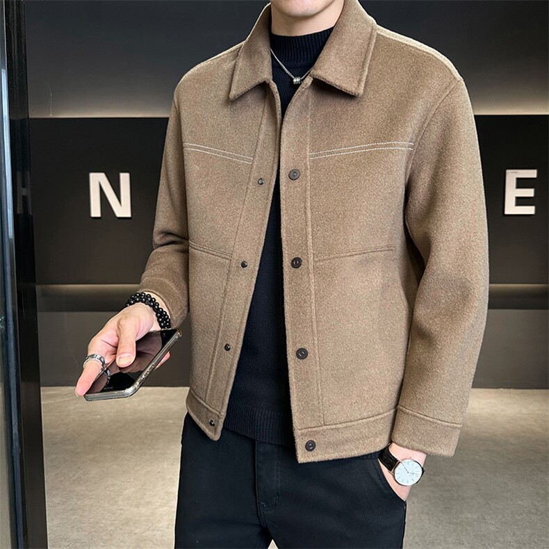 秋冬季新款双面羊毛毛呢外套男2025新款毛呢大衣B240-W853-P288,男装毛呢大衣,电商B240