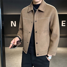 秋冬季新款双面羊毛毛呢外套男2025新款毛呢大衣B240-W853-P288，男装毛呢大衣，电商B240