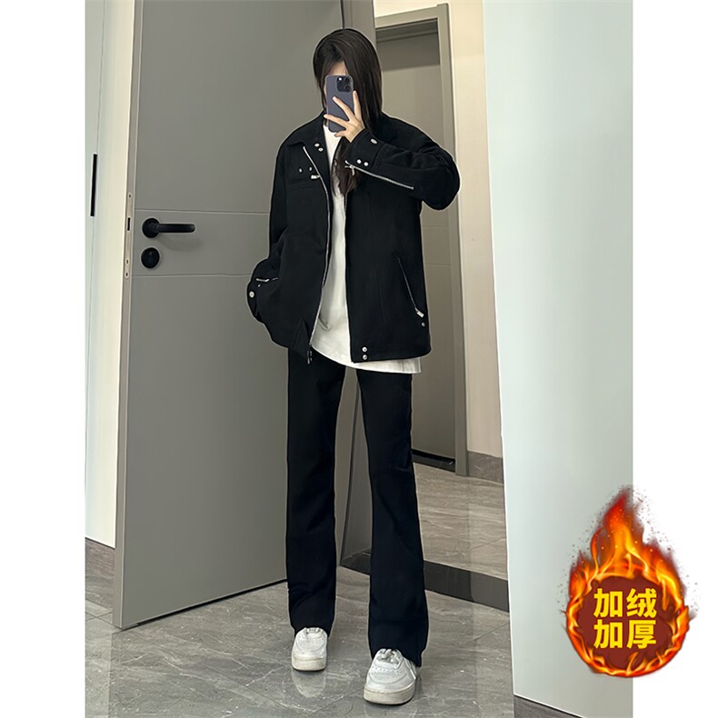B221 美式ins高街加绒加厚牛仔裤 LK23010-P60 控78 加绒P70 控98图片