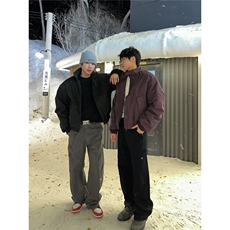 网图美式夹克棉服立领短款夹棉紫色外套棉衣A025-QY16048-P80，男装夹克，电商A025
