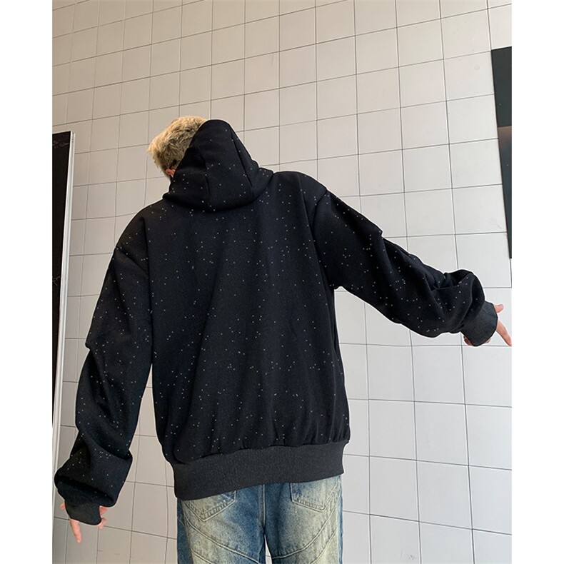 新款卫衣男生春秋款高领连帽外套满天星重磅2024新款秋季衣服WW25,男装卫衣,星座506