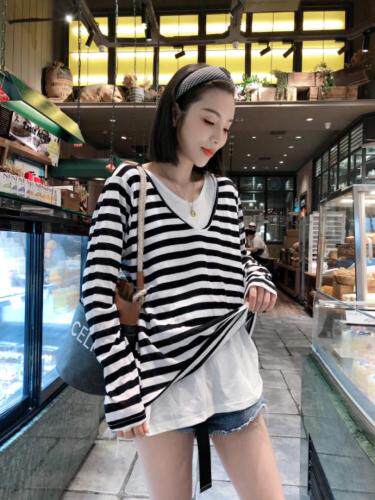 条纹假两件，百搭，其它，一杭