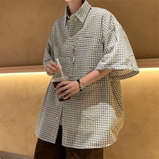 衬衫男短袖韩版潮流痞子帅口袋个性2023夏季ins宽松外套CY433-P43，男装衬衫，星座412-3