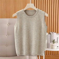 2026年春秋季时尚百搭通勤简约休闲圆领背心羊毛吊带，女装背心吊带，亚东羊绒制品