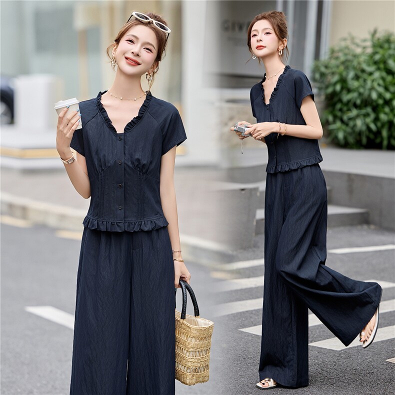牛仔时尚套装女夏气质减龄显瘦休闲两件套2D050-7281P145,女装套装/套裙,琦鑫阁（原依鑫阁）