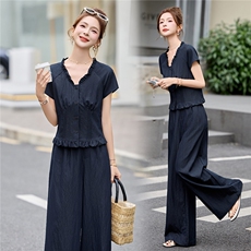 牛仔时尚套装女夏气质减龄显瘦休闲两件套2D050-7281P145，女装套装/套裙，琦鑫阁（原依鑫阁）