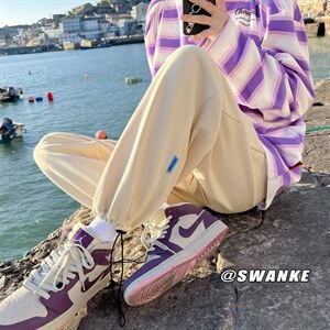 春季新款！ 港风多色宽松束脚抽绳休闲裤子313A-1-NK23-P35控价48图片