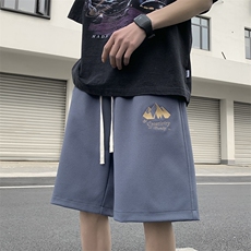 港风刺绣运动休闲裤美式高街五分裤宽松直通短裤DK122P32，男装休闲裤，星座1204-3