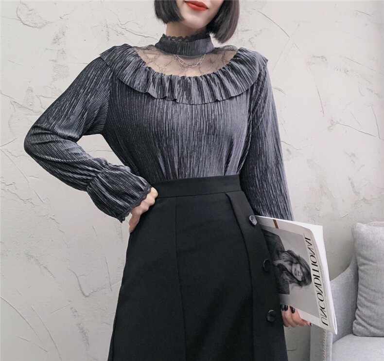 【现货】丝绒蕾丝拼接，其它，易霏金熙