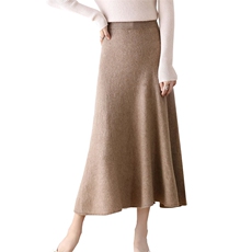 秋冬季羊毛休闲时尚通勤内搭平面半身A裙，女装半身裙，越洋羊