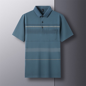 夏季男士短袖T恤青年休闲绅士修身体恤免烫商务图片