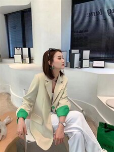 撞色西装4色图片