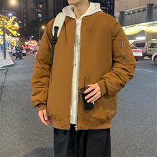 棒球服外套男女棉服美式潮牌复古高级感男装宽松飞行员M0822-P98，男装棉衣，星座308B-2