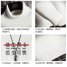 GM45028-P45加绒款-P65高领毛衣男士大码内搭毛线衣男针织衫男，男装针织衫/毛衣，电商A040A